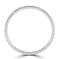 Thumbnail for 14K Solid White Gold Womens Diamond Eternity Band 0.44 Ctw