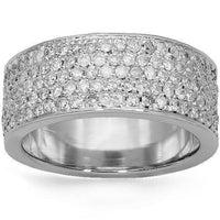Thumbnail for 14K Solid White Gold Womens Diamond Eternity Ring Band 1.54 Ctw
