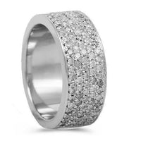 Thumbnail for 14K Solid White Gold Womens Diamond Eternity Ring Band 1.54 Ctw