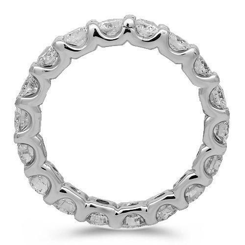 14K Solid White Gold Womens Diamond Eternity Ring Band 2.75 Ctw