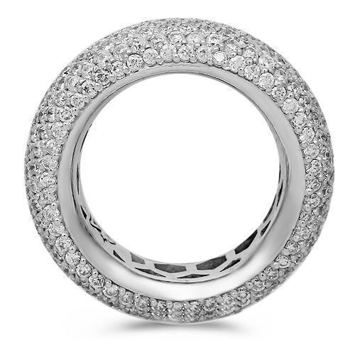 14K Solid White Gold Womens Diamond Eternity Ring Band 4.50 Ctw