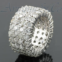 Thumbnail for 14K White Solid Gold Mens Diamond Eternity Ring Band 11.25 Ctw