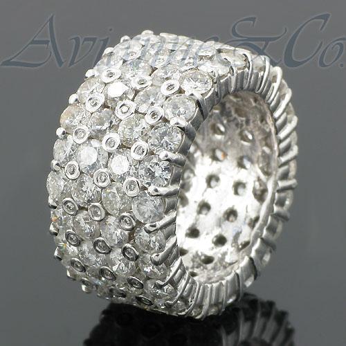 14K White Solid Gold Mens Diamond Eternity Ring Band 11.25 Ctw