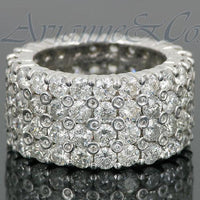 Thumbnail for 14K White Solid Gold Mens Diamond Eternity Ring Band 11.25 Ctw