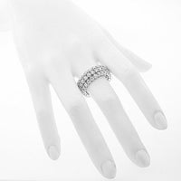 Thumbnail for 14K White Solid Gold Mens Diamond Eternity Ring Band 3.73 Ctw