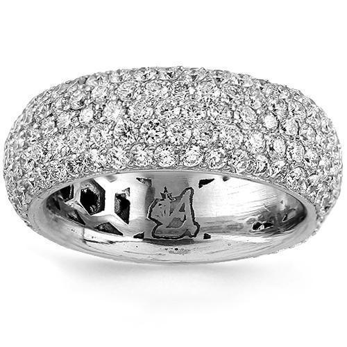 Diamond Pave Set Dress Ring with 6 Rows of Diamonds - Midas Jewellery