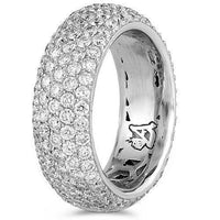 Thumbnail for 14K White Solid Gold Mens Diamond Pave Set Eternity Ring Band 5.00 Ctw