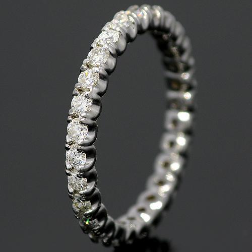 14K White Solid Gold Womens Diamond Eternity Ring Band 1.12 ctw