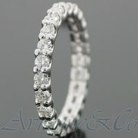 Thumbnail for 14K White Solid Gold Womens Diamond Eternity Ring Band 1.25 Ctw