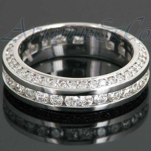 14K White Solid Gold Womens Diamond Eternity Ring Band 1.30 Ctw