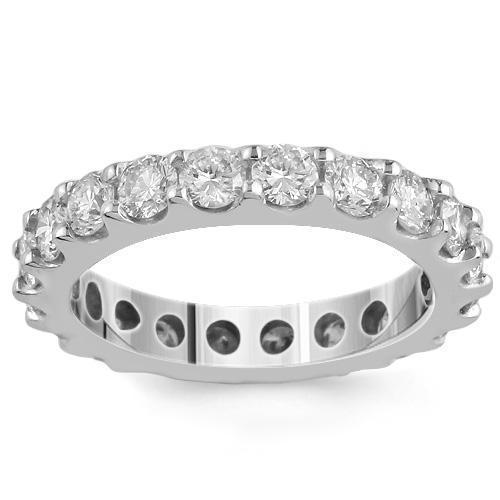 14K White Solid Gold Womens Diamond Eternity Ring Band 1.50 Ctw