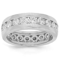 Thumbnail for 14K White Solid Gold Womens Diamond Eternity Ring Band 1.75 Ctw