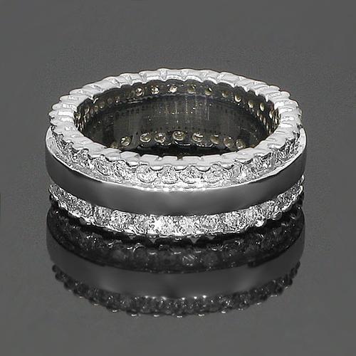 14K White Solid Gold Womens Diamond Eternity Ring Band 1.91 Ctw