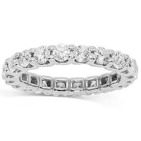 Thumbnail for 14K White Solid Gold Womens Diamond Eternity Ring Band 2.00 Ctw