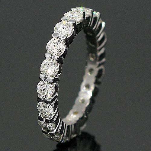 14K White Solid Gold Womens Diamond Eternity Ring Band 2.31 Ctw