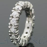 Thumbnail for 14K White Solid Gold Womens Diamond Eternity Ring Band 2.50 Ctw