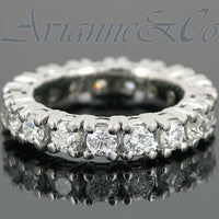 Thumbnail for 14K White Solid Gold Womens Diamond Eternity Ring Band 2.50 Ctw