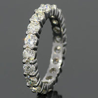 Thumbnail for 14K White Solid Gold Womens Diamond Eternity Ring Band 2.59 Ctw