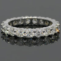 Thumbnail for 14K White Solid Gold Womens Diamond Eternity Ring Band 2.59 Ctw