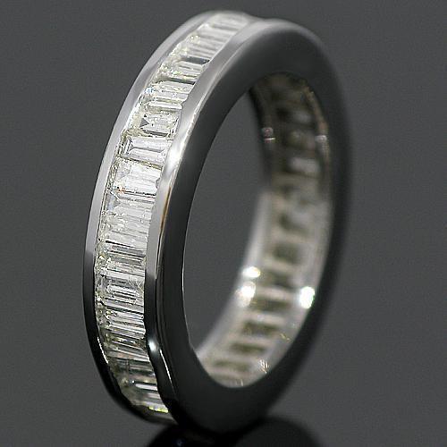 14K White Solid Gold Womens Diamond Eternity Ring Band 2.93 Ctw