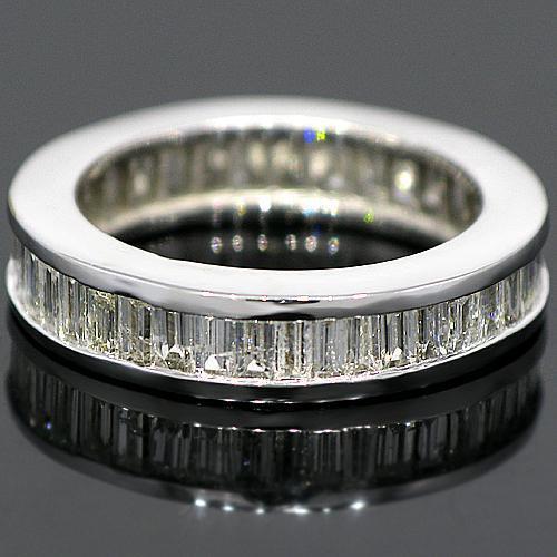 14K White Solid Gold Womens Diamond Eternity Ring Band 2.93 Ctw