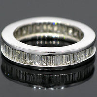 Thumbnail for 14K White Solid Gold Womens Diamond Eternity Ring Band 2.93 Ctw