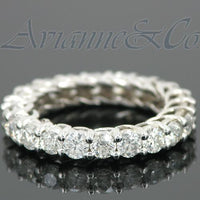 Thumbnail for 14K White Solid Gold Womens Diamond Eternity Ring Band 3.00 Ctw