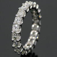 Thumbnail for 14K White Solid Gold Womens Diamond Eternity Ring Band 3.01 Ctw