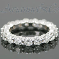 Thumbnail for 14K White Solid Gold Womens Diamond Eternity Ring Band 3.35 Ctw