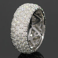Thumbnail for 14K White Solid Gold Womens Diamond Eternity Ring Band 3.89 Ctw