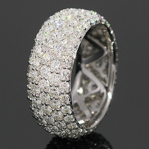 14K White Solid Gold Womens Diamond Eternity Ring Band 3.89 Ctw