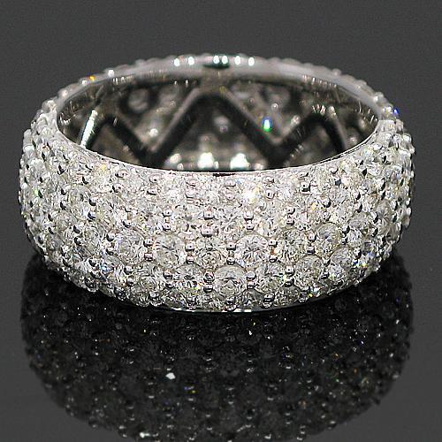 14K White Solid Gold Womens Diamond Eternity Ring Band 3.89 Ctw