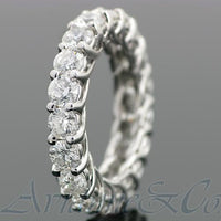 Thumbnail for 14K White Solid Gold Womens Diamond Eternity Ring Band 4.85 Ctw