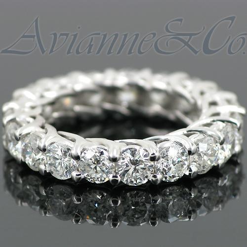 14K White Solid Gold Womens Diamond Eternity Ring Band 4.85 Ctw