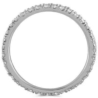 Thumbnail for 14K White Solid Gold Womens Diamond Eternity Wedding Ring Band 0.37 Ctw