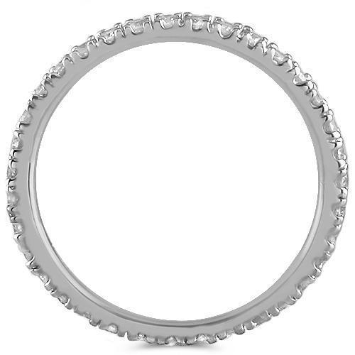 14K White Solid Gold Womens Diamond Eternity Wedding Ring Band 0.37 Ctw