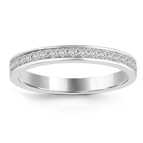 14K White Solid Gold Womens Diamond Heirloom Pave Eternity Band 0.40 Ctw