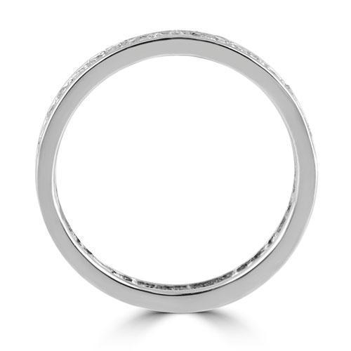 14K White Solid Gold Womens Diamond Heirloom Pave Eternity Band 0.40 Ctw