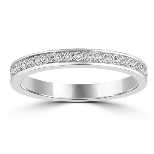 14K White Solid Gold Womens Diamond Heirloom Pave Eternity Band 0.40 Ctw
