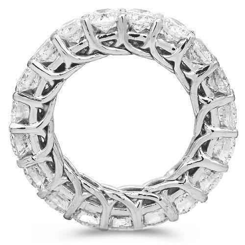 14K White Solid Gold Womens Diamond Prong Eternity Ring Band 6.75 Ctw