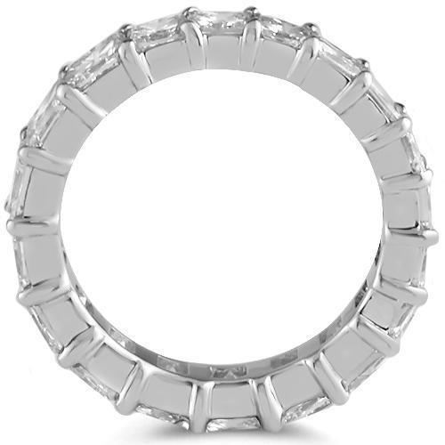 14K White Solid Gold Womens Eternity Ring Band with Princess Cut Dimonds 4.50 Ctw