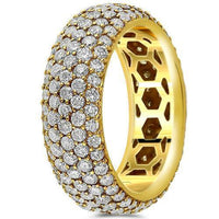 Thumbnail for 14K Yellow Solid Gold Diamond Eternity Ring Band 5.00 Ctw