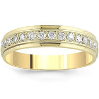Thumbnail for 14K Yellow Solid Gold Mens Classic Diamond Eternity Ring Band 1.50 Ctw