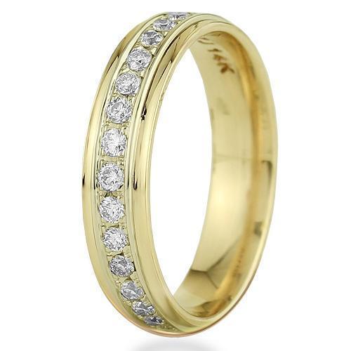 14K Yellow Solid Gold Mens Classic Diamond Eternity Ring Band 1.50 Ctw