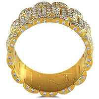 Thumbnail for 14K Yellow Solid Gold Mens Diamond Eternity Ring 6.00 Ctw