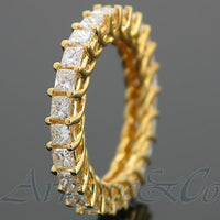 Thumbnail for 14K Yellow Solid Gold Womens Diamond Eternity Ring Band 2.65 Ctw