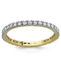 Thumbnail for 14K Yellow Solid Gold Womens Diamond Eternity Wedding Ring Band 0.37 Ctw
