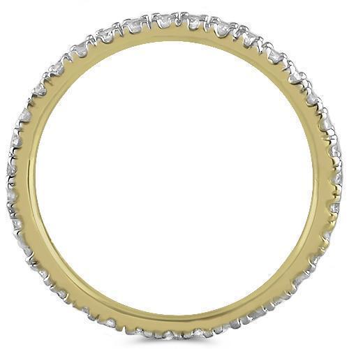 14K Yellow Solid Gold Womens Diamond Eternity Wedding Ring Band 0.37 Ctw