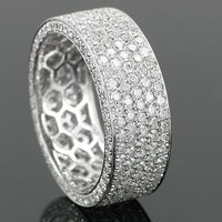 Thumbnail for 18K White Solid Gold Mens Diamond Eternity Band 4.78 Ctw