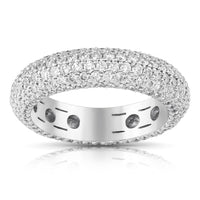 Thumbnail for 18K White Solid Gold Mens Diamond Eternity Ring Band 3.50 Ctw